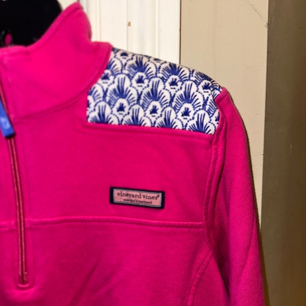 Vineyard Vines Pink Quarter-Zip Top size large - Picture 4 of 9